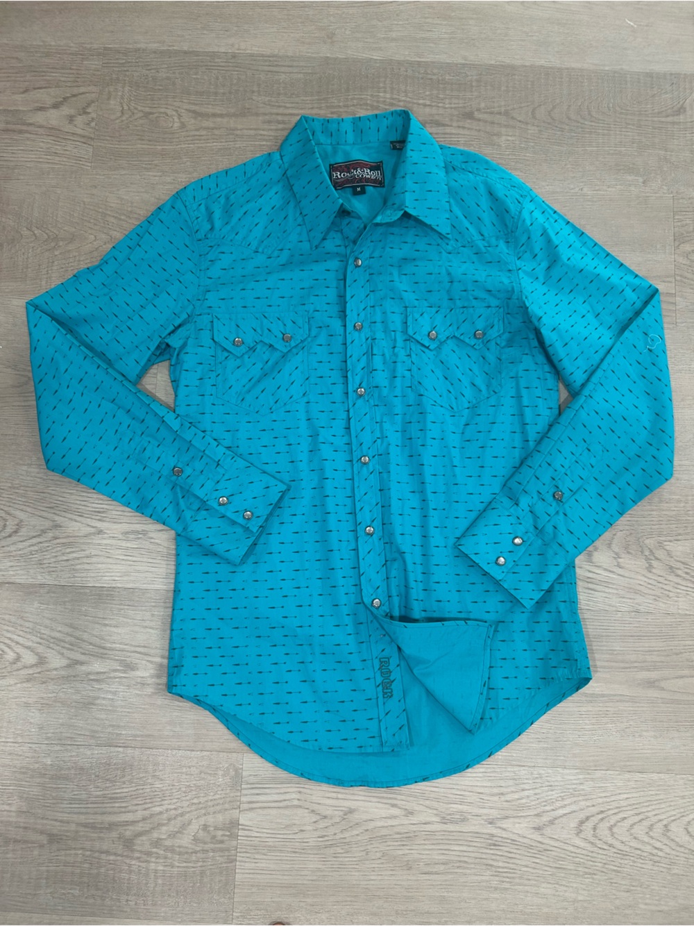 Roper Men's Teal Long-Sleeve Western Button Down Shirt